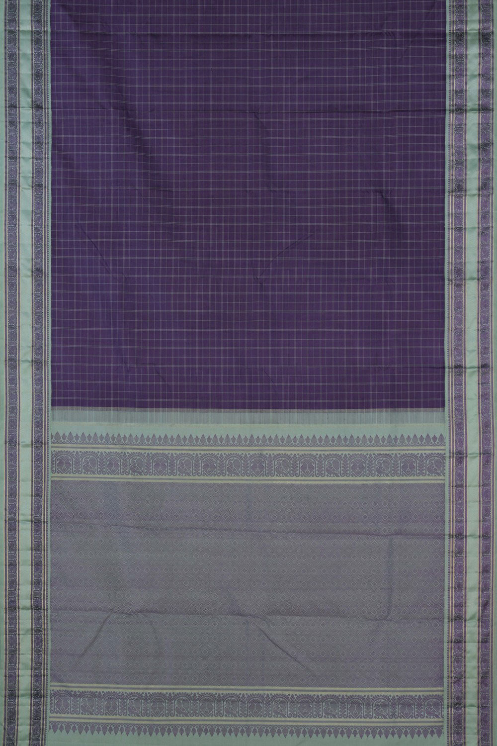 Image of Kanchipuram Kattam Purple Saree